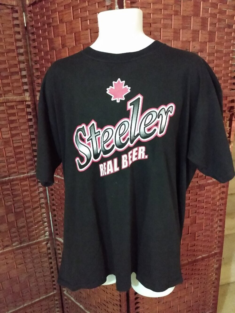 Rare Vintage Steeler Real Beer T Shirt 90s Canada Maple Leaf XL